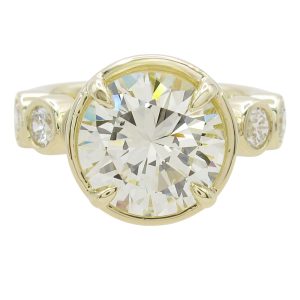 5 carat round brilliant statement engagement ring bezel