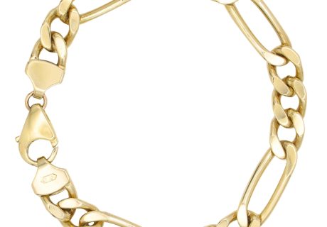 8.5mm Figaro Link Bracelet 8 Length 14K Gold