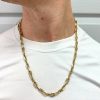 Anchor Link Chain Necklace 14K Gold 24 Length worn