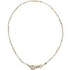 Art Deco Watch Chain 14K Two-Tone Gold 14 Inch Length full