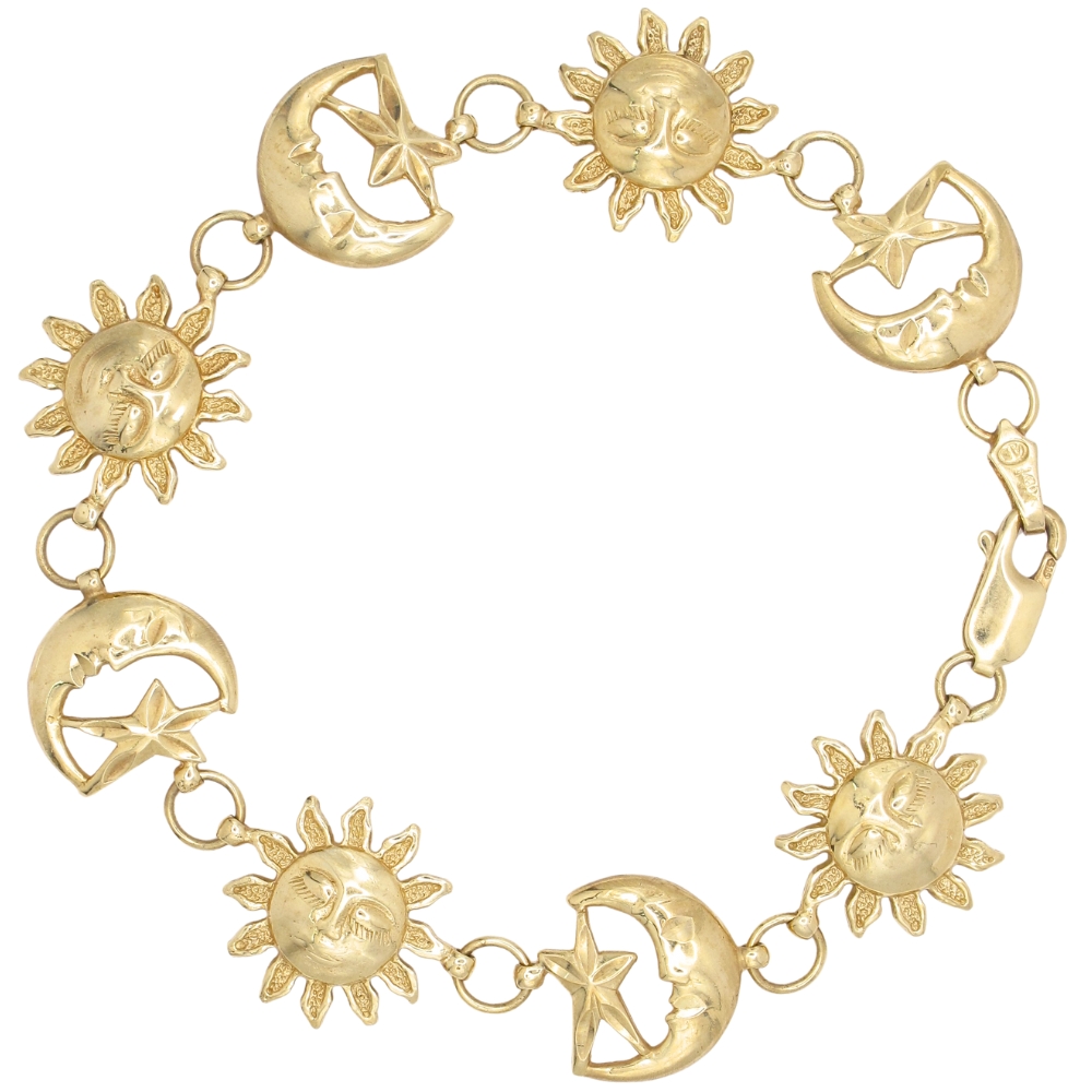 Celestial Link Bracelet 14K Gold