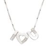 Diamond I Love You Necklace in 14K White Gold