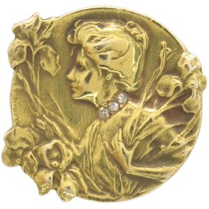 E. Dropsy French Art Nouveau Ring 14K Gold front