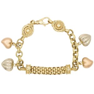 Heart Fashion Bracelet 14K Tri-Color Gold