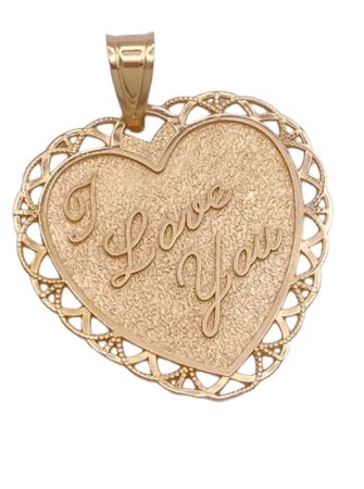 I Love You, Love of My Life Reversible Heart Pendant | 14K Gold Michael Anthony