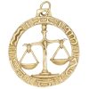 Libra Zodiac Pendant or Charm 14K Gold front