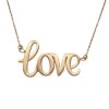 Love Necklace 14K Gold 18 Inch Length close up