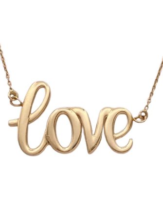 Love Necklace 14K Gold 18 Inch Length
