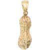 Peanut Charm or Pendant 14K Gold Three-Dimensional front