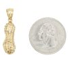 Peanut Charm or Pendant 14K Gold Three-Dimensional size