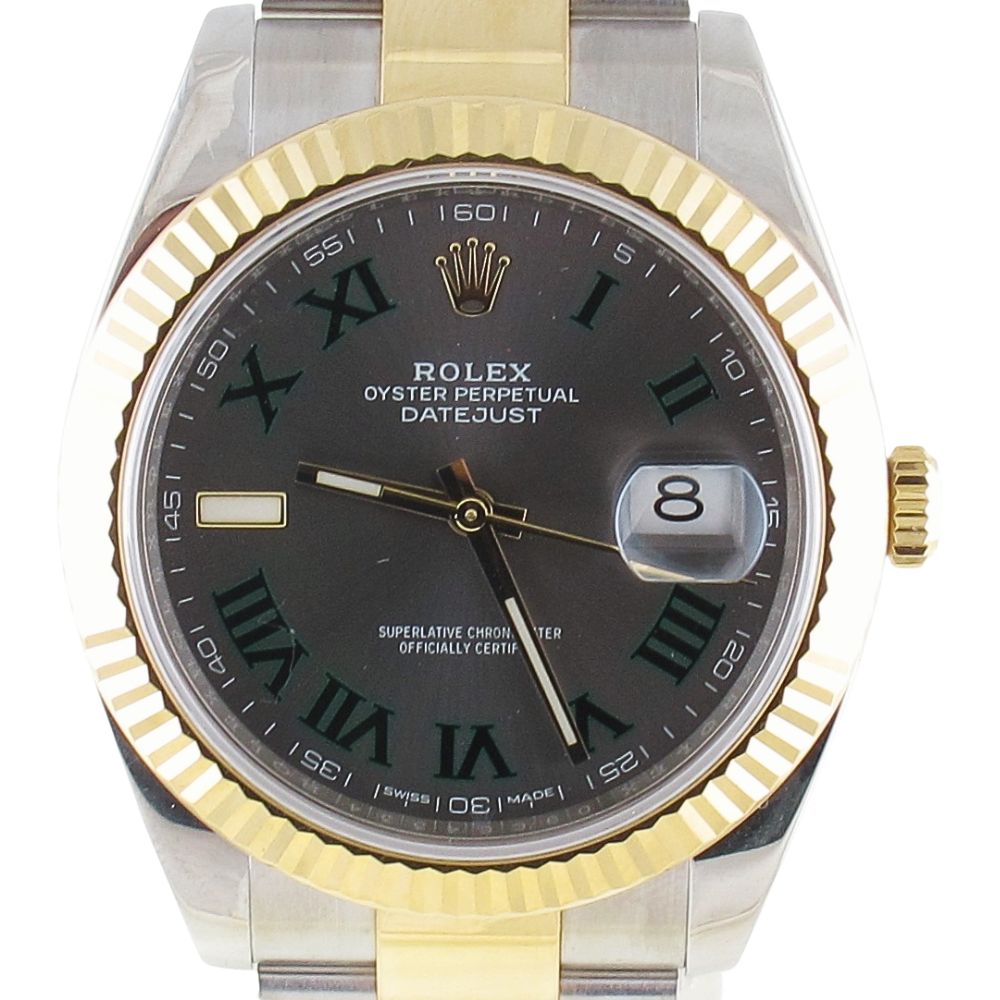 Pre-Owned Rolex Datejust 41MM Wimbledon (2018) Two Tone#126333 Front Close