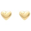 Puffed Heart Stud Earrings 14K Gold