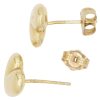 Puffed Heart Stud Earrings 14K Gold side and backs