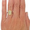 Radiant Cushion 4 carat Yellow Diamond GIA Hand