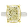 Radiant Cushion 4 carat Yellow Diamond GIA Solitaire