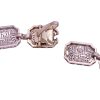 Rock Crystal & Diamond Filigree Art Deco Bracelet 14K White Gold Clasp