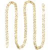 Tigers Eye Link Chain Necklace 14K Gold 20.5 Length full