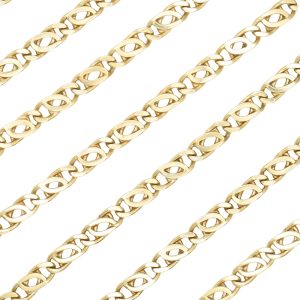 Tigers Eye Link Chain Necklace 14K Gold 20.5 Length links