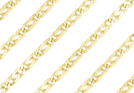 Tigers Eye Link Chain Necklace 18K Gold 23.5 Length links