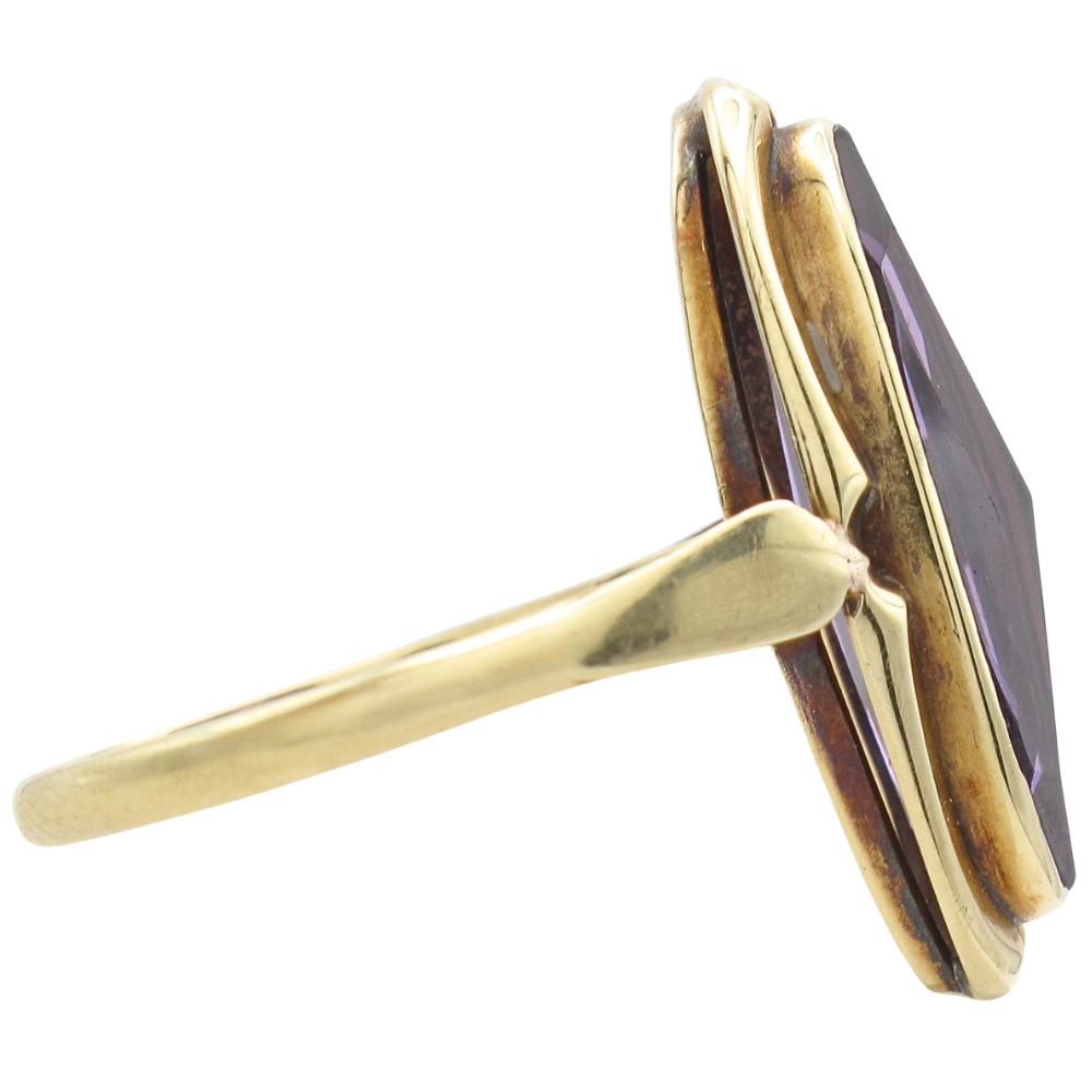 Vintage 5.78ct Lab Alexandrite Ring 14K Gold side Vintage 5.78ct Lab Alexandrite Ring 14K Gold side