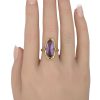 Vintage 5.78ct Lab Alexandrite Ring 14K Gold worn