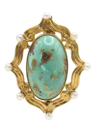 Vintage Brown Crystal Flower Brooch | Oval Pendant Pin | Gold Tone Austrian Crystal