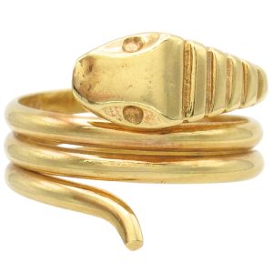 Vintage Snake Coil Ring 18K Gold front