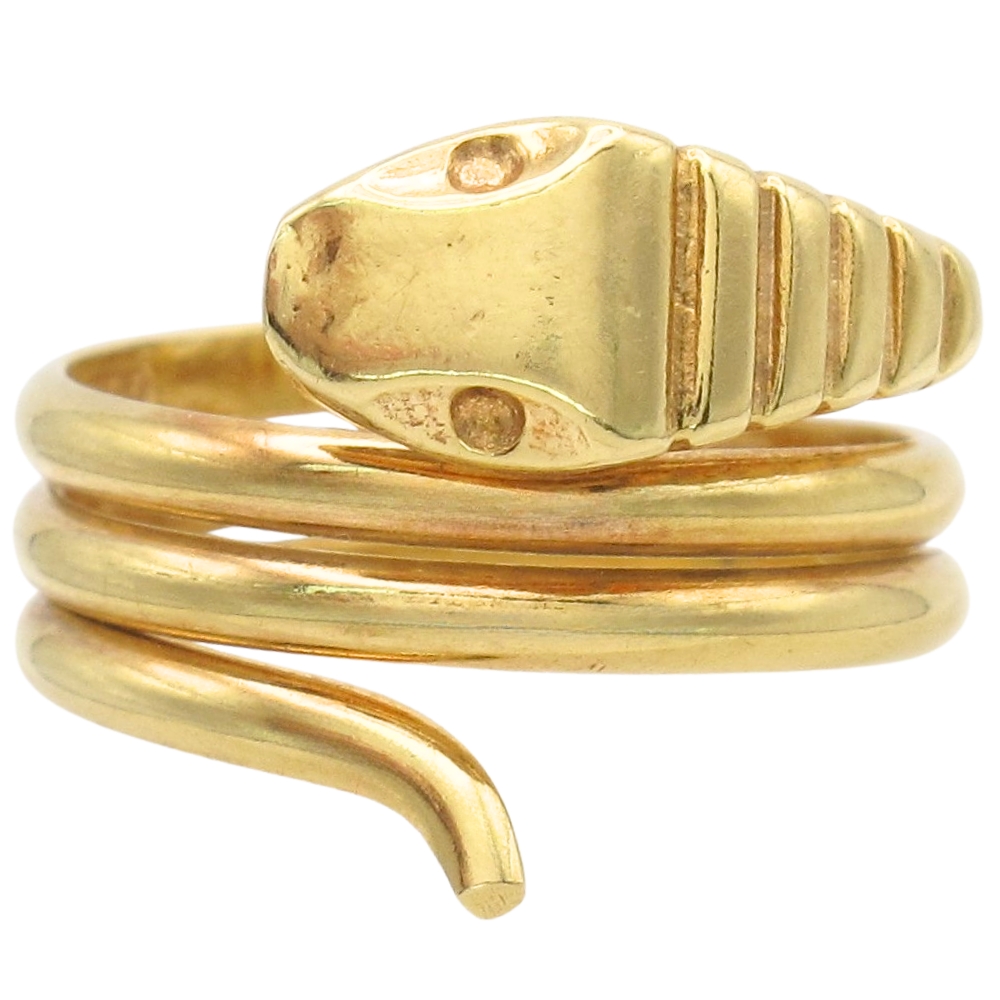 Vintage Snake Coil Ring 18K Gold