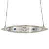 0.43ctw Diamond & Sapphire Art Deco Pin Turned Necklace 14K White Gold