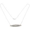 0.43ctw Diamond & Sapphire Art Deco Pin Turned Necklace 14K White Gold Layout