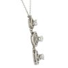 0.99ctw Three-Stone Diamond Drop Art Deco Necklace 14K Side