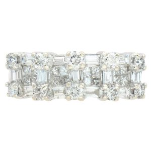1.41ctw Mixed Baguette Diamond Levian Ring 18K White Gold