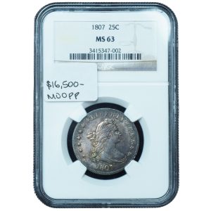 1807 Draped Bust Quarter MS63 NGC – Choice Mint State Early U.S. Rarity