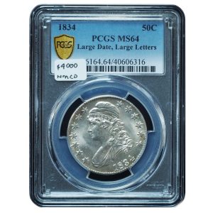 1834 Capped Bust Half Dollar MS64 PCGS | Bright White