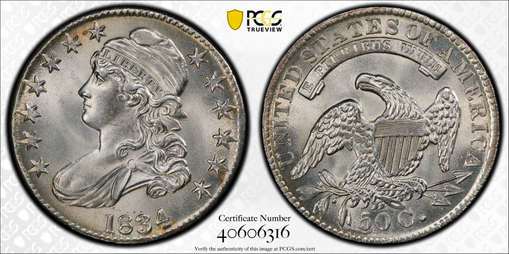 Buy 1834 Capped Bust Half Dollar MS64 PCGS – Bright White Large