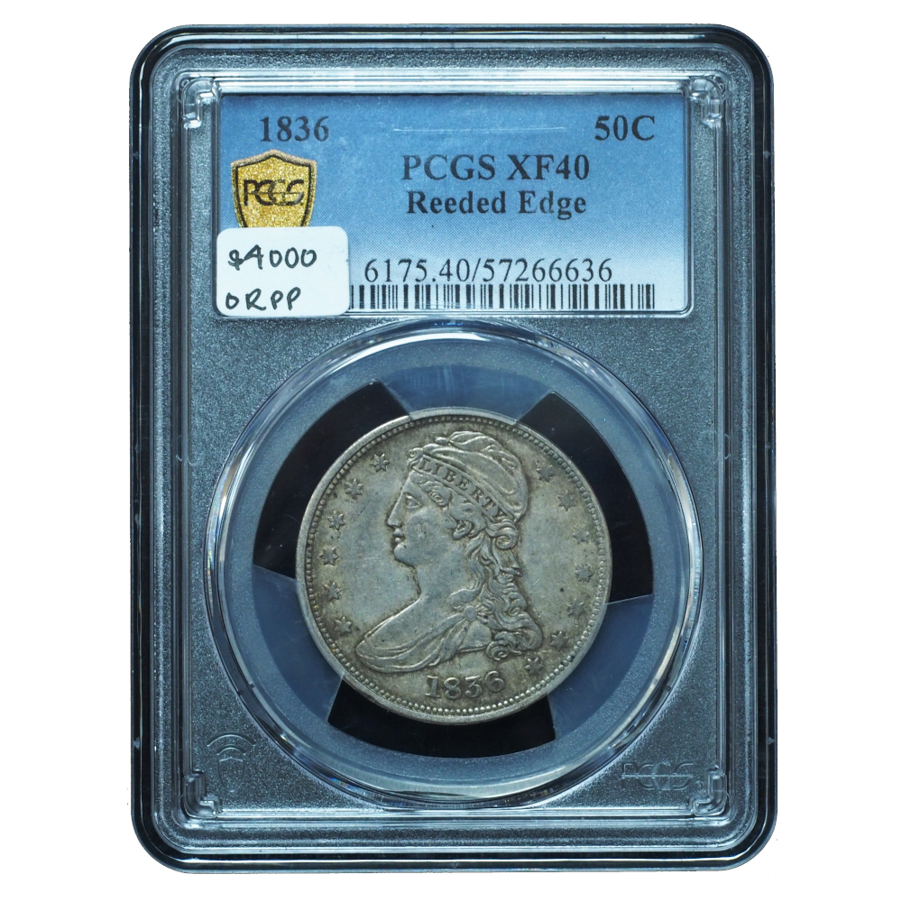 1836 Capped Bust Half Dollar Reeded Edge XF40 PCGS – Scarce Transitional Type *