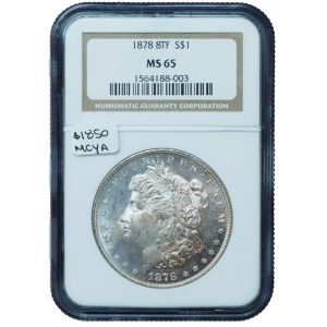 1878 8 Tail Feathers Morgan Dollar MS65 – Prooflike Obverse Gem