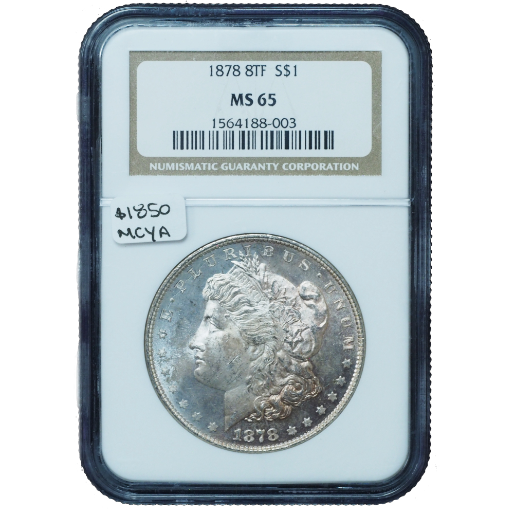 1878 8 Tail Feathers Morgan Dollar MS65 – Prooflike Obverse Gem *