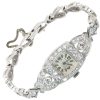 2.15ctw Diamond Set Platinum & 14K White Gold Wittnauer Art Deco Wrist Watch