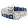 2.54ctw Sapphire & Diamond Art Deco Bypass Ring Platinum