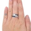 2.54ctw Sapphire & Diamond Art Deco Bypass Ring Platinum Modeled