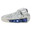 2.54ctw Sapphire & Diamond Art Deco Bypass Ring Platinum Side