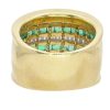 4.59ctw Emerald & Diamond Baguette Wide Band Ring 18K Yellow Gold back