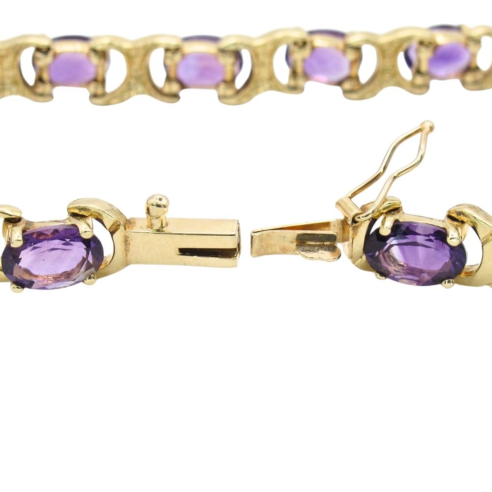14k pink gold 型チャーム アンクレット Buy 11.52ctw Amethyst XO Line Bracelet in 14K Online | Arnold Jewelers