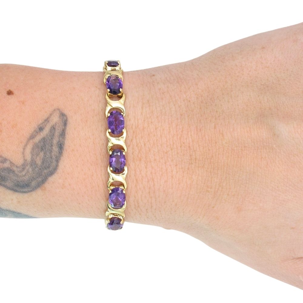 Buy 11.52ctw Amethyst XO Line Bracelet in 14K Online | Arnold Jewelers