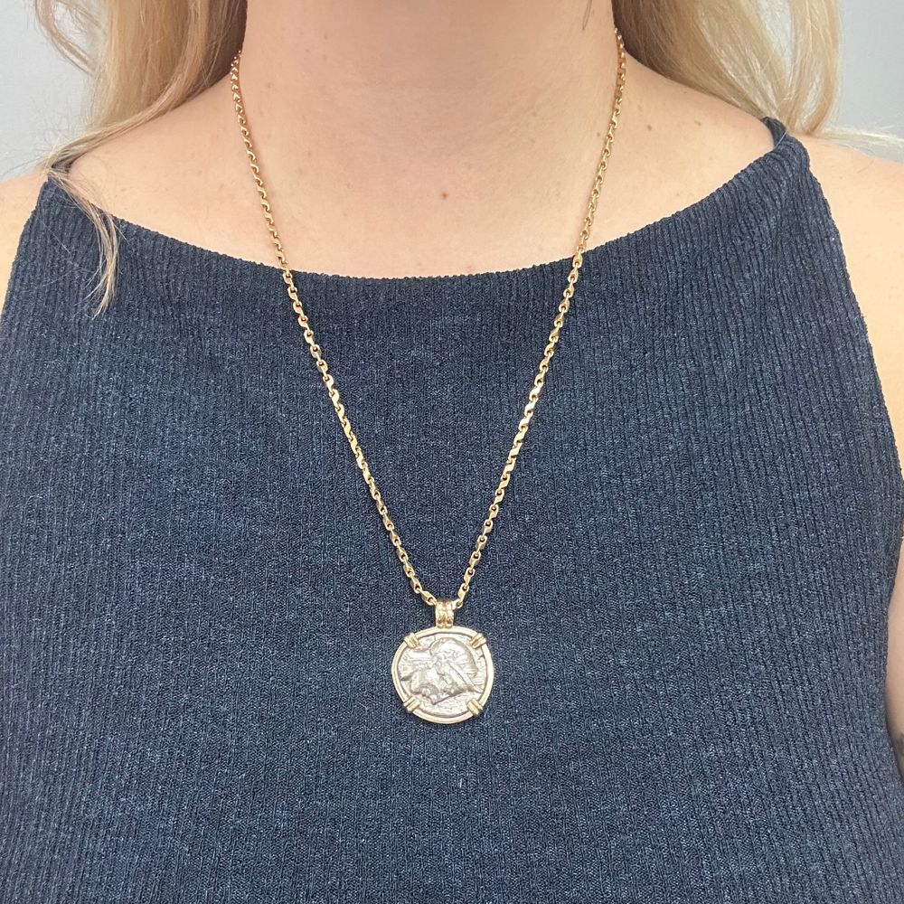 Buy Athens, 440-404 BC Tetradrachm Ancient Coin Pendant 14K Online