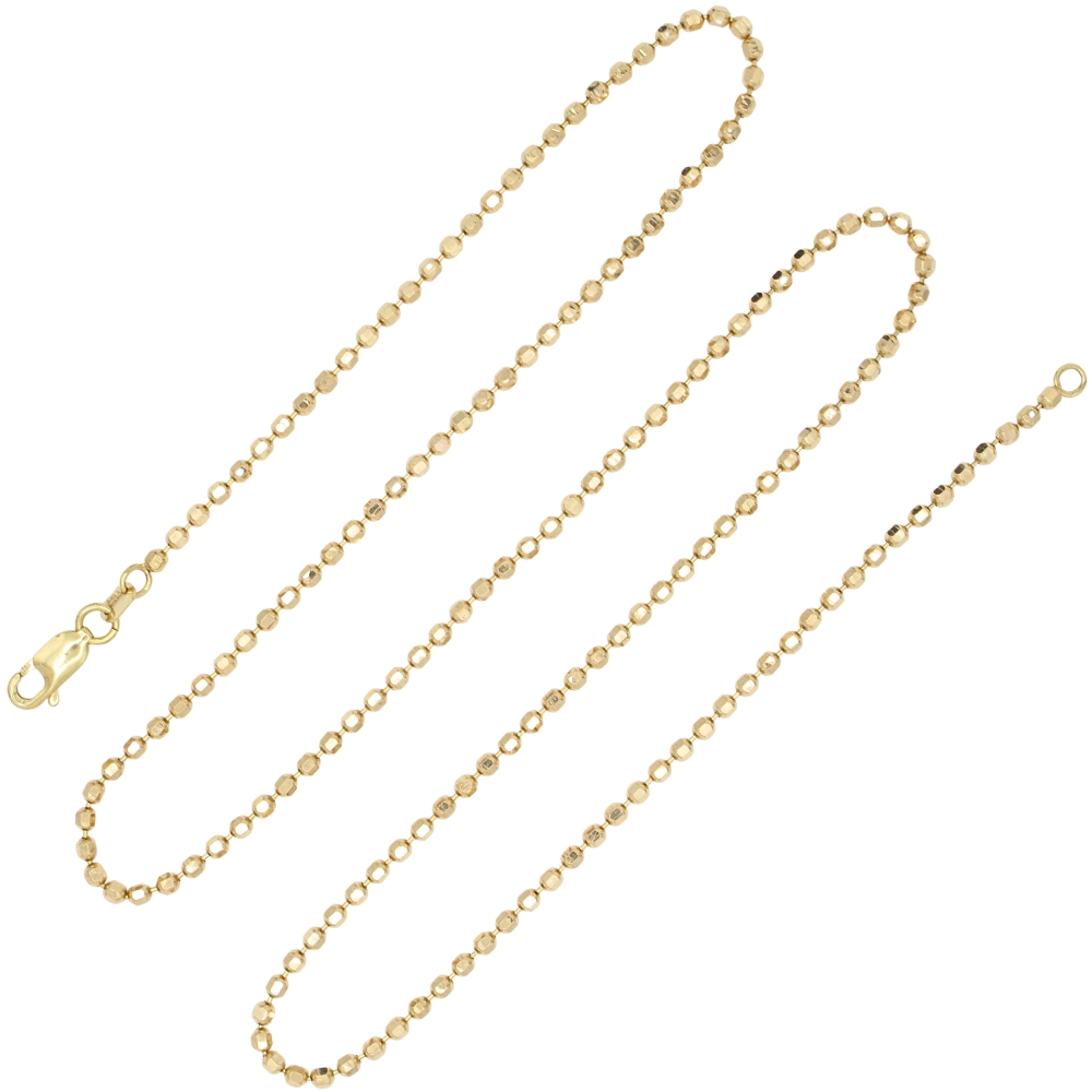 Bead Ball Pull Chain Necklace 18K Gold 20.25 Length full Bead Ball Pull Chain Necklace 18K Gold 20.25 Length full