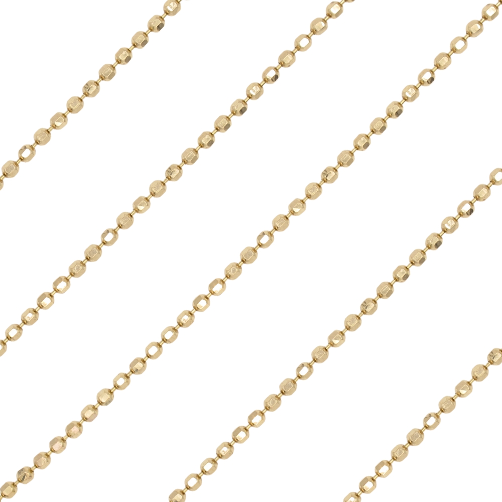Bead Ball Pull Chain Necklace 18K Gold 20.25″ Length