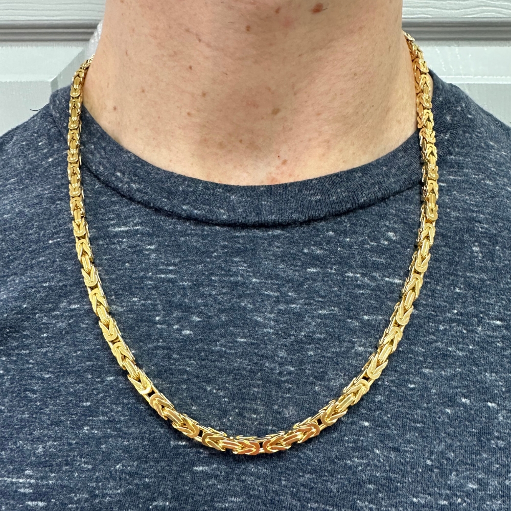 Buy Byzantine Link Chain Necklace 14K Gold 24.25