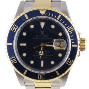 Pre-Owned Rolex 40MM Two Tone Submariner (1993) Model 16613 Front Close